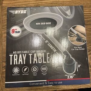 Adjustable Cup Holder Tray Table - Gray